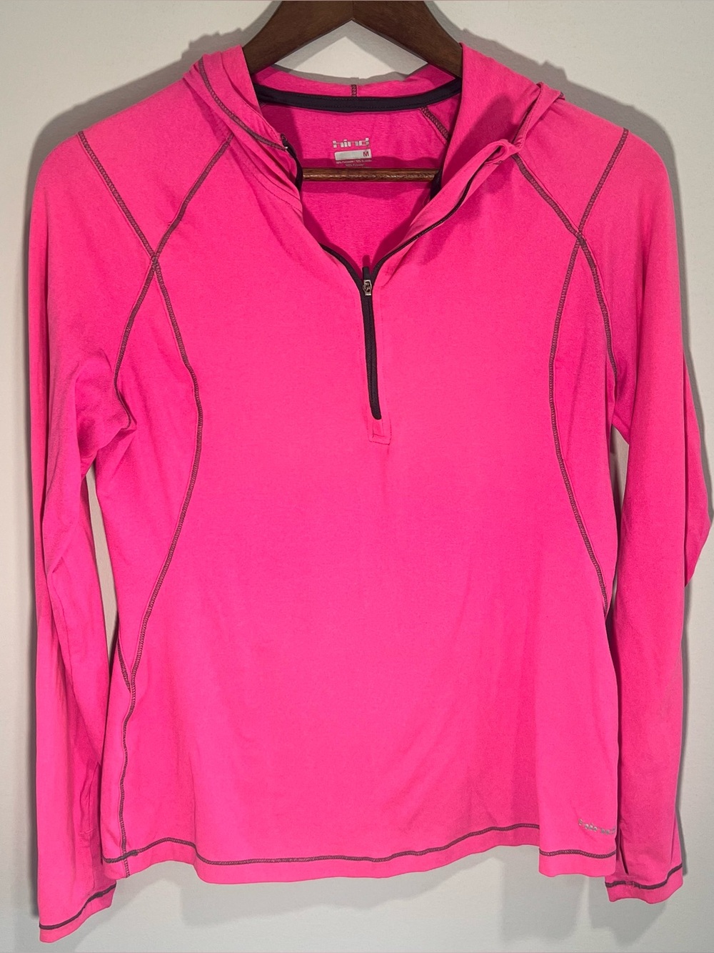 Hind Pink Quarter-Zip Hooded Active Top
